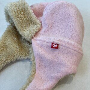 Girl - 24M - Zutano Baby Pink Furry Fleece Trapper Hat